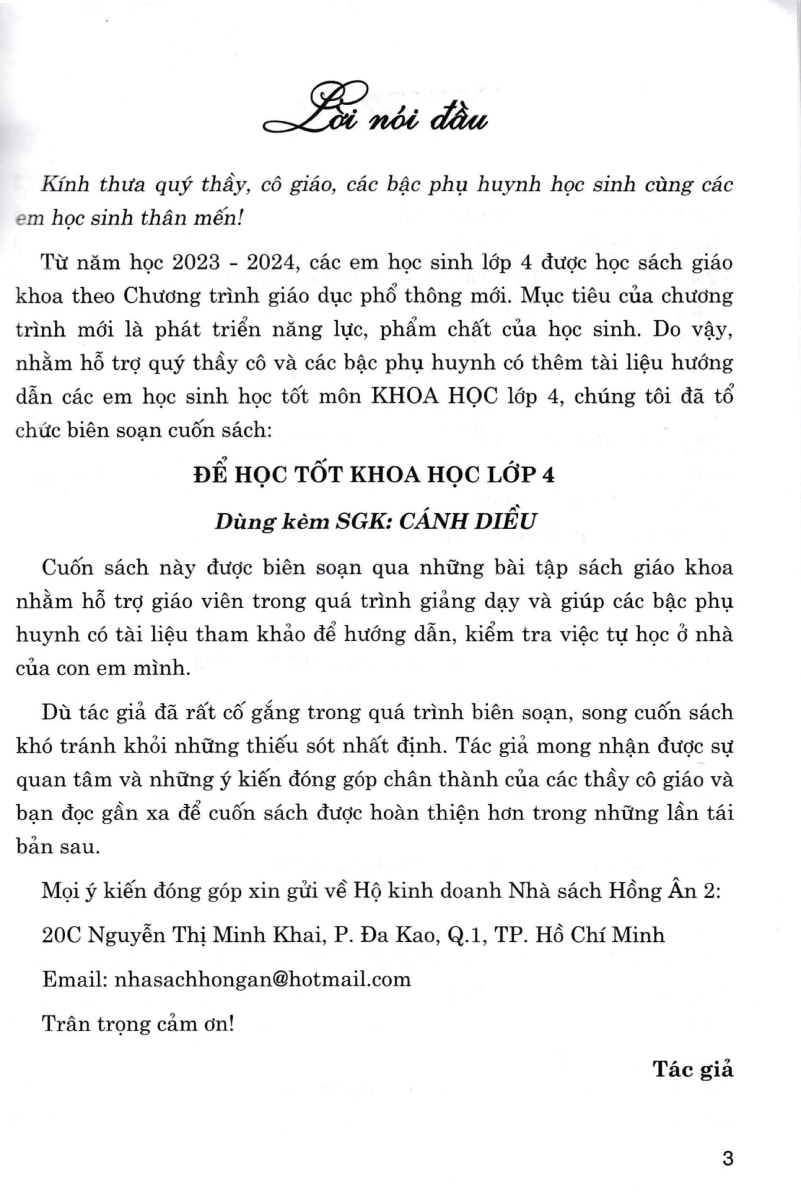 ĐỂ HỌC TỐT KHOA HỌC LỚP 4 (Dùng kèm SGK Cánh diều)